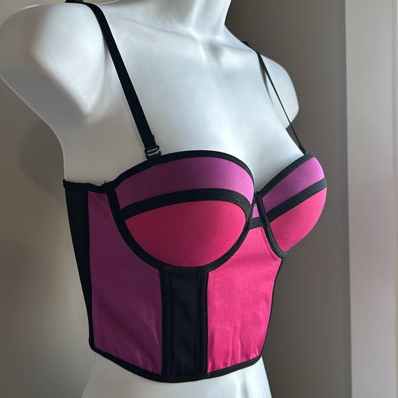 (4 for $80) Celine Long Line Bustier Bralette 💜💗🖤 - Picture 3 of 9